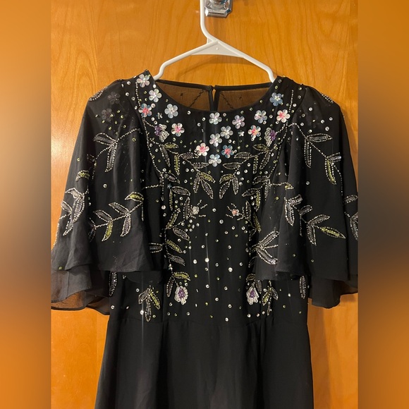 Asos Elegant Black Embroidered Dress - Picture 3 of 7